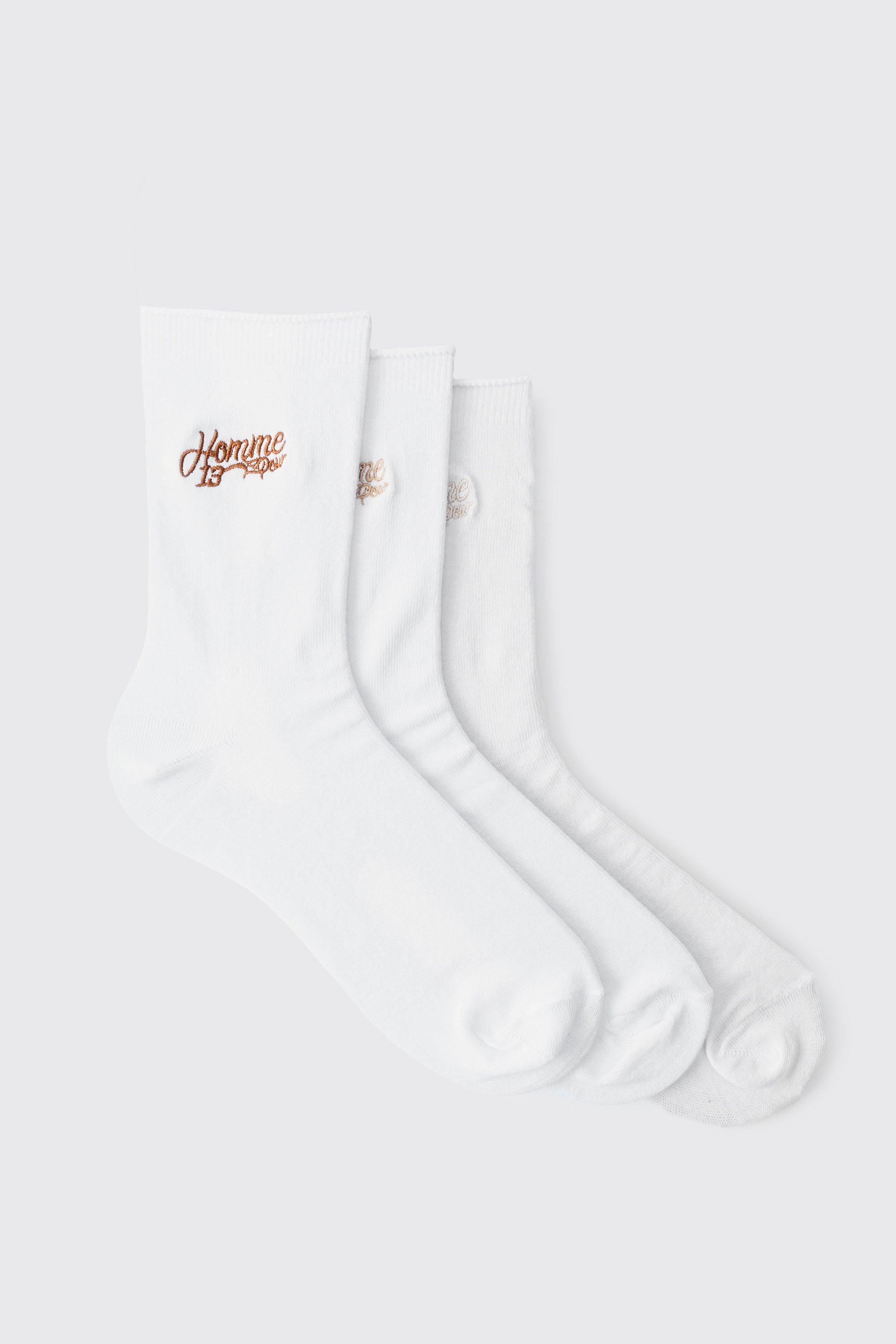 3 Pack Homme Rolled Edge Socks | boohooMAN USA Product Image