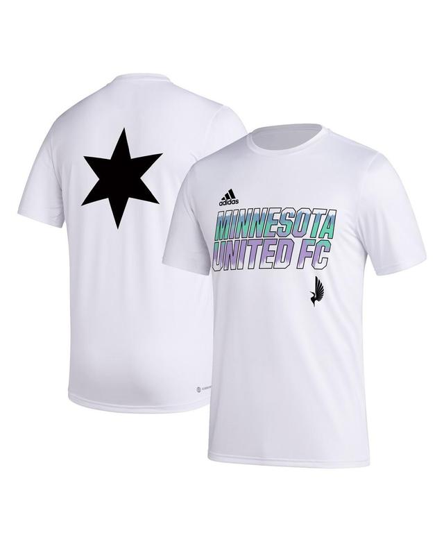 Mens adidas White Minnesota United Fc Team Jersey Hook Aeroready T-shirt Product Image