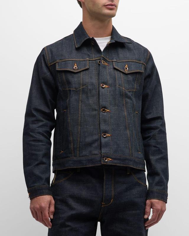 Mens Denim Button Down Jacket Product Image