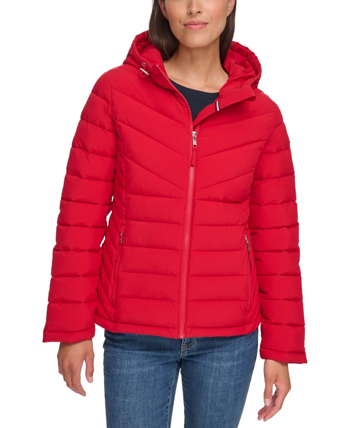 Tommy Hilfiger Womens Hooded Packable Puffer Coat Product Image