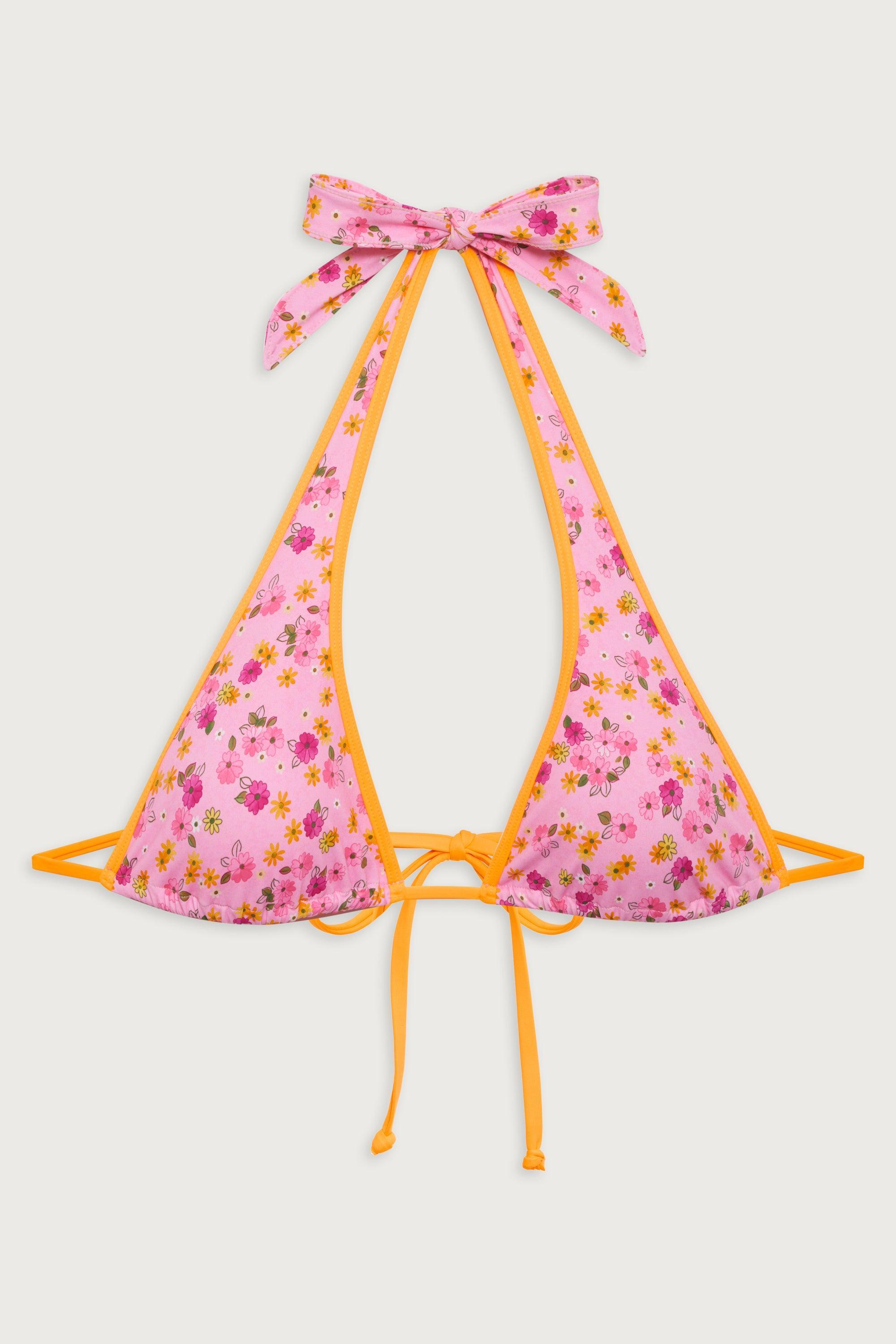 Diana Floral Halter Bikini Top - Queen's Bath Product Image