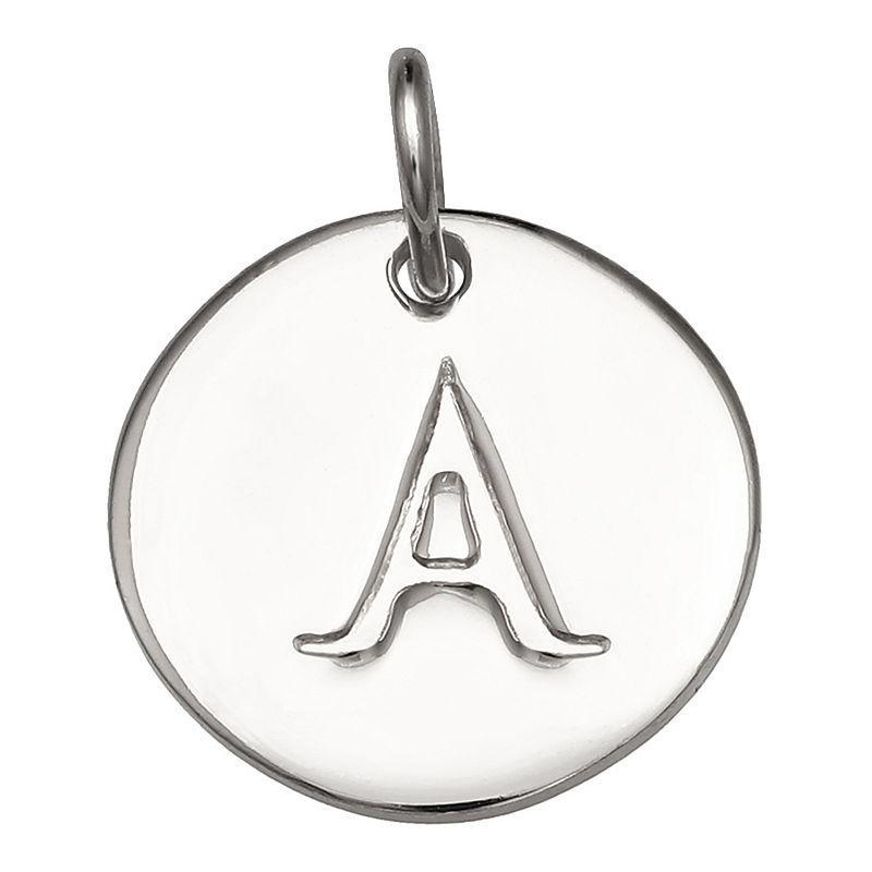 PRIMROSE Sterling Silver Letter Disc Charm, Womens Product Image