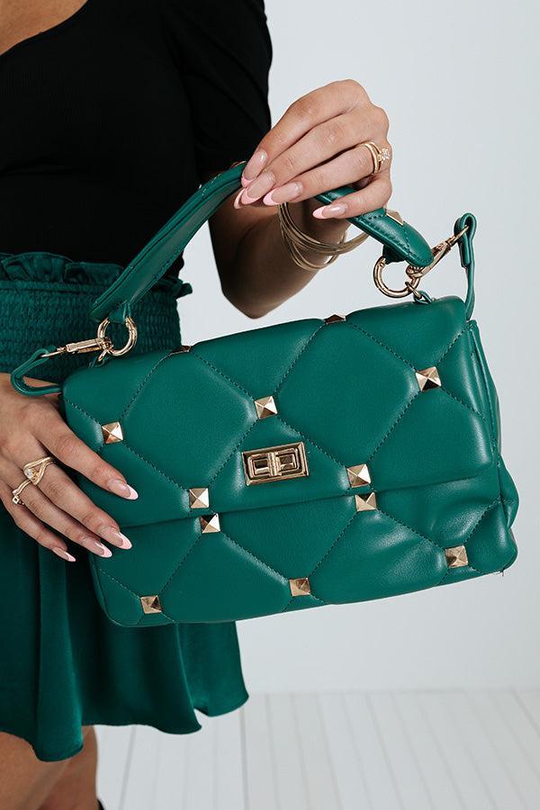 Make Your Debut Faux Leather Purse In Hunter Green Product Image