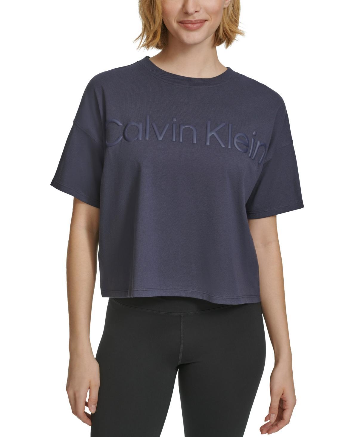 Women's Cotton Raised Logo Cropped T-Shirt Product Image