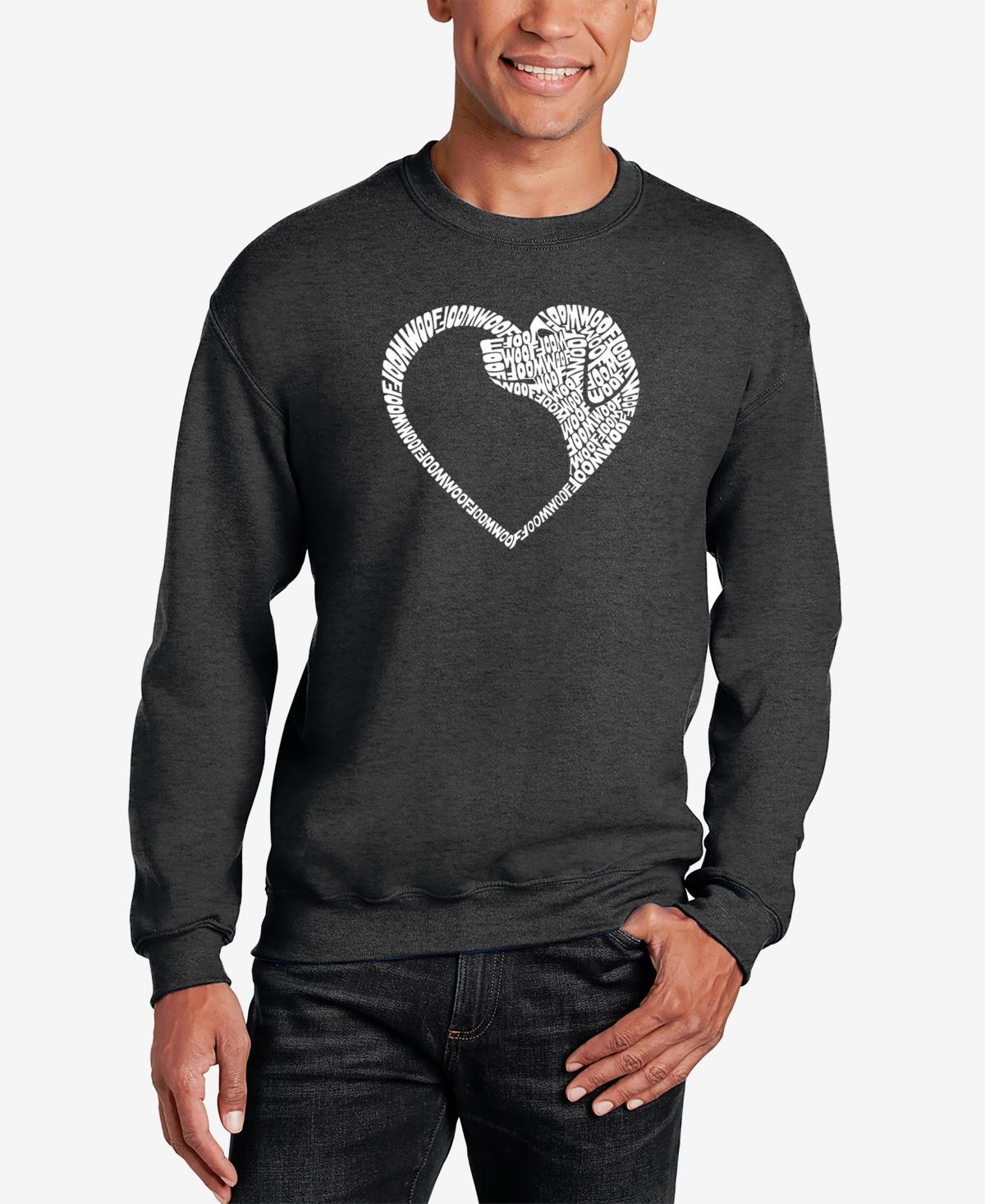 La Pop Art Mens Dog Heart Word Art Crewneck Sweatshirt Product Image