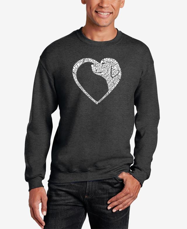 La Pop Art Mens Dog Heart Word Art Crewneck Sweatshirt Product Image