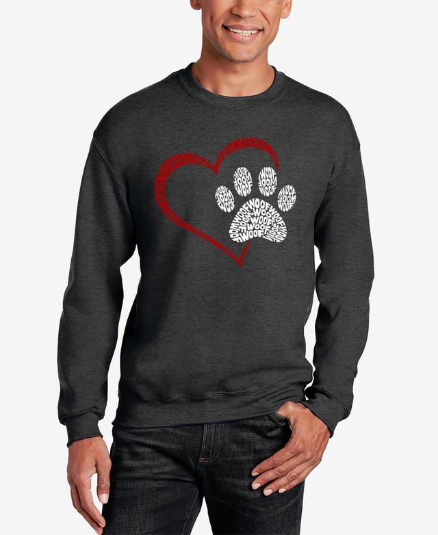 La Pop Art Paw Heart - Mens Word Art Crewneck Sweatshirt Product Image