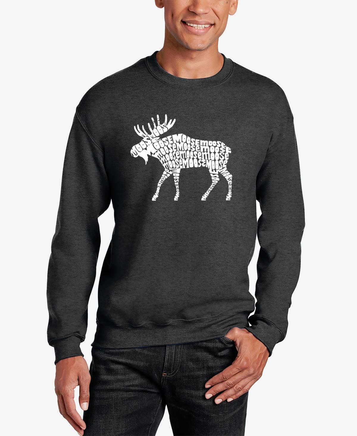 La Pop Art Mens Word Art Crewneck Moose Sweatshirt Product Image