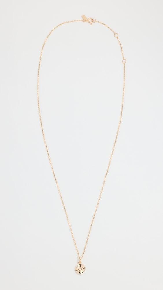 EF Collection 14k Gold & Diamond Fluted Disc Necklace | Shopbop Product Image