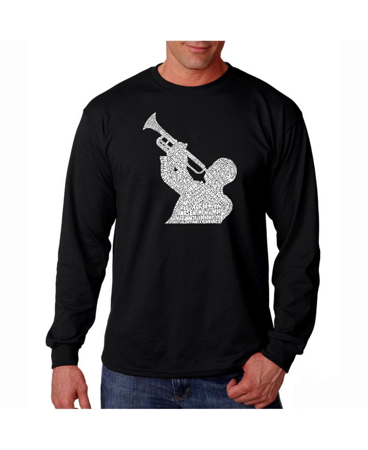 La Pop Art Mens Word Art Long Sleeve T-Shirt- All Time Jazz Songs Product Image