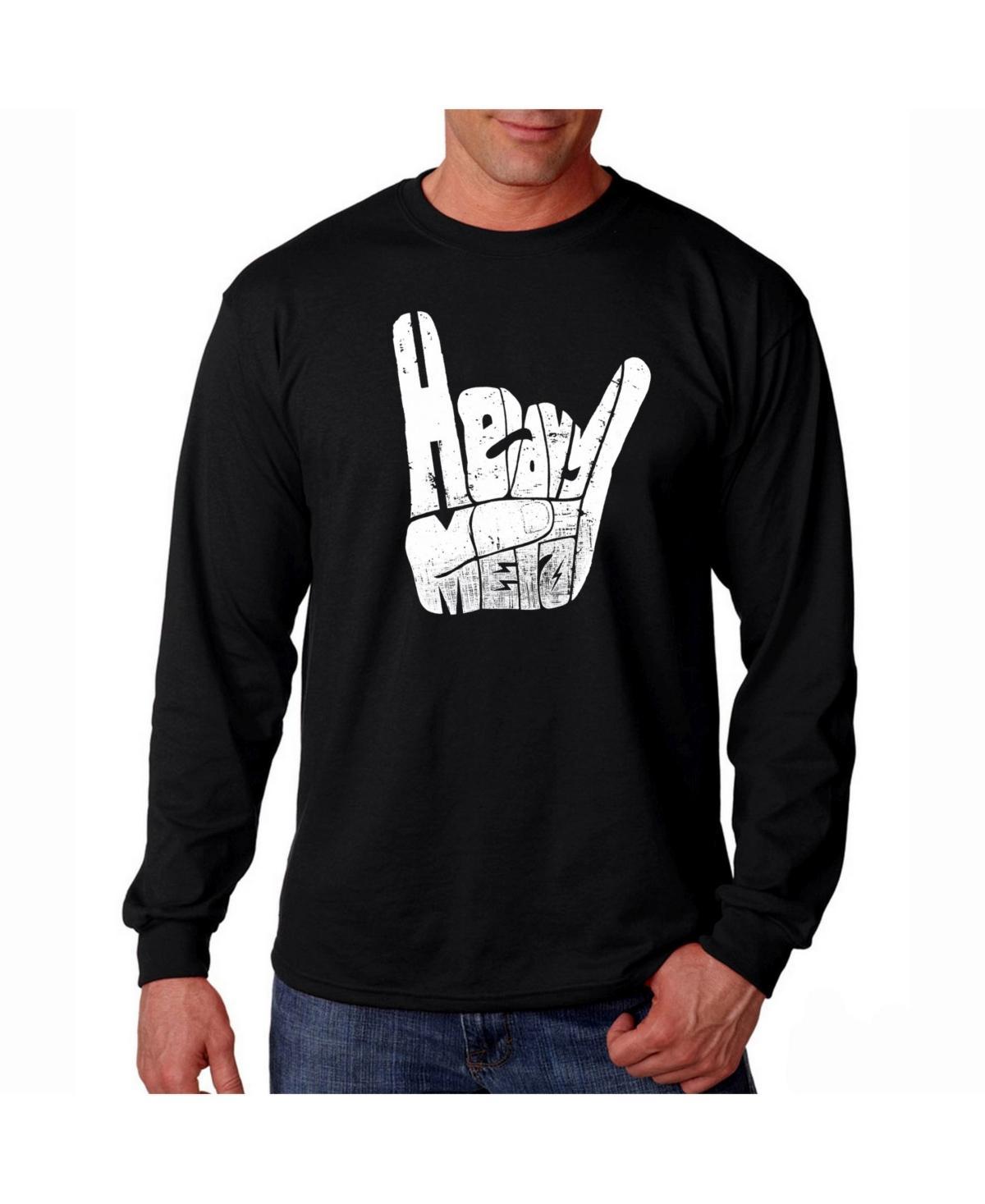 La Pop Art Mens Word Art Long Sleeve T-Shirt - Heavy Metal Product Image