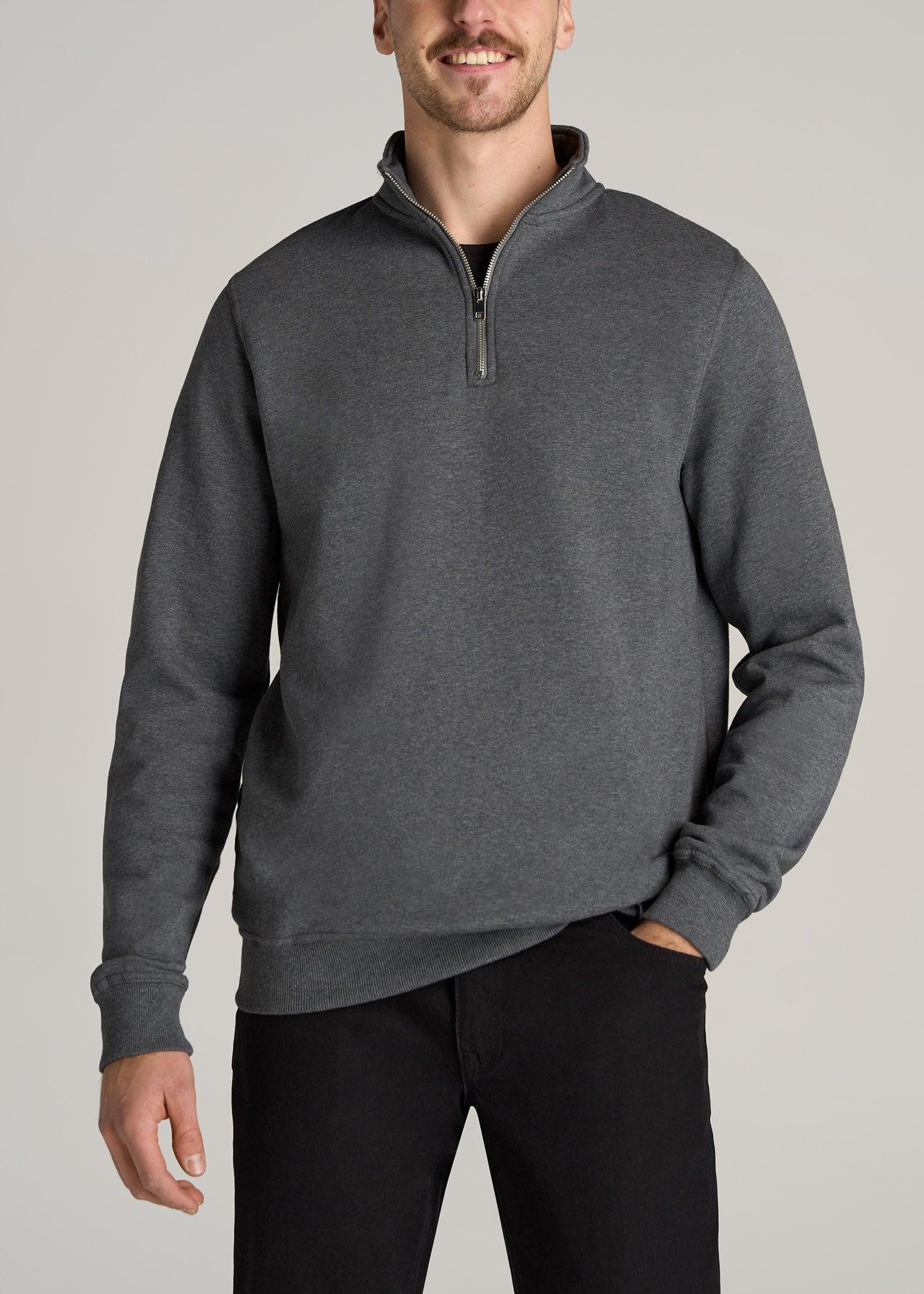 Wearever Fleece Quarter-Zip Tall Men's Sweatshirt in Charcoal Mix Male Product Image