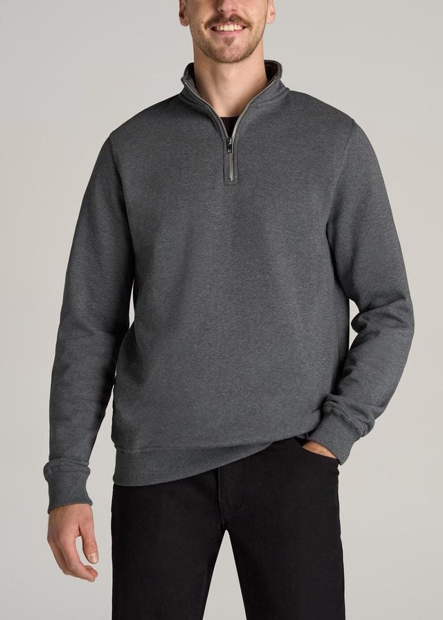 Wearever Fleece Quarter-Zip Tall Men's Sweatshirt in Charcoal Mix Product Image