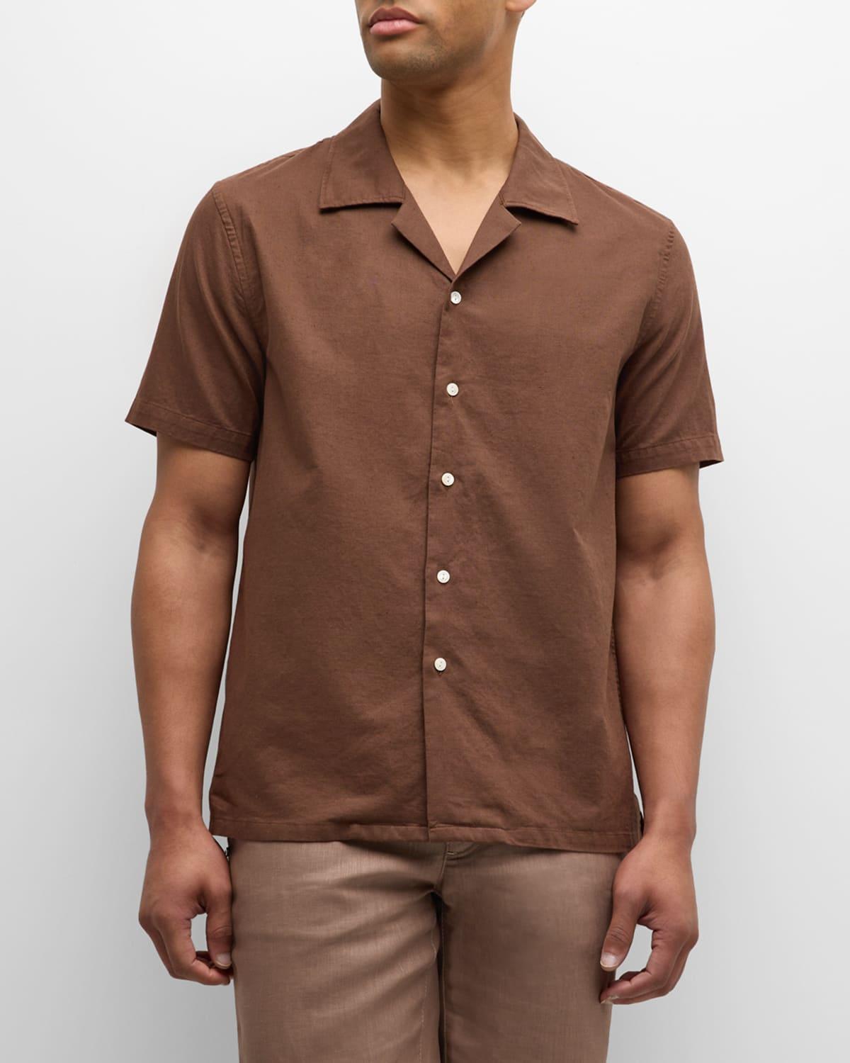 Mens Linen-Cotton Camp Shirt Product Image