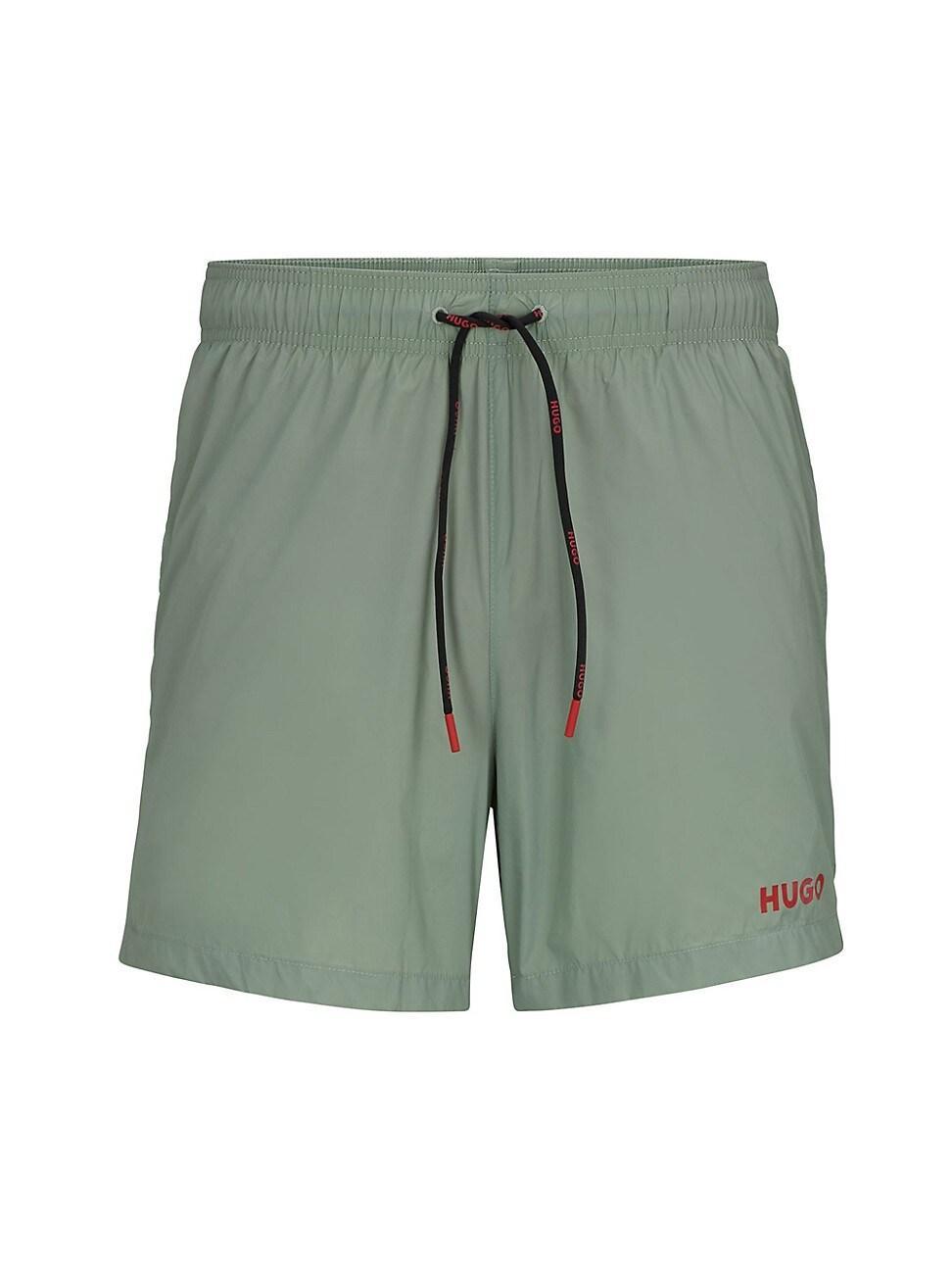 Mens Quick-Drying Swim Shorts With Contrast Logo Product Image