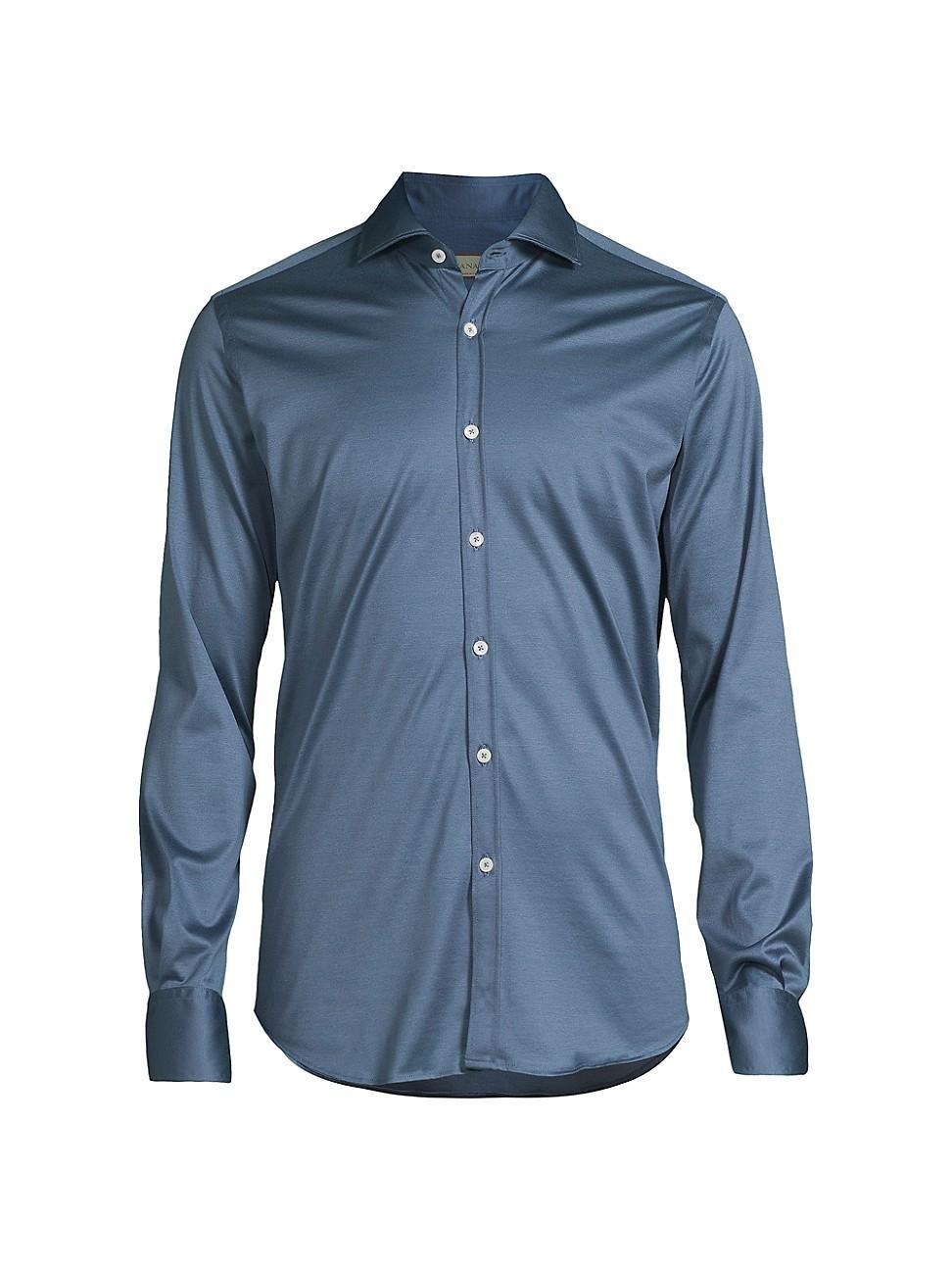 Mens Cotton Button-Front Shirt Product Image