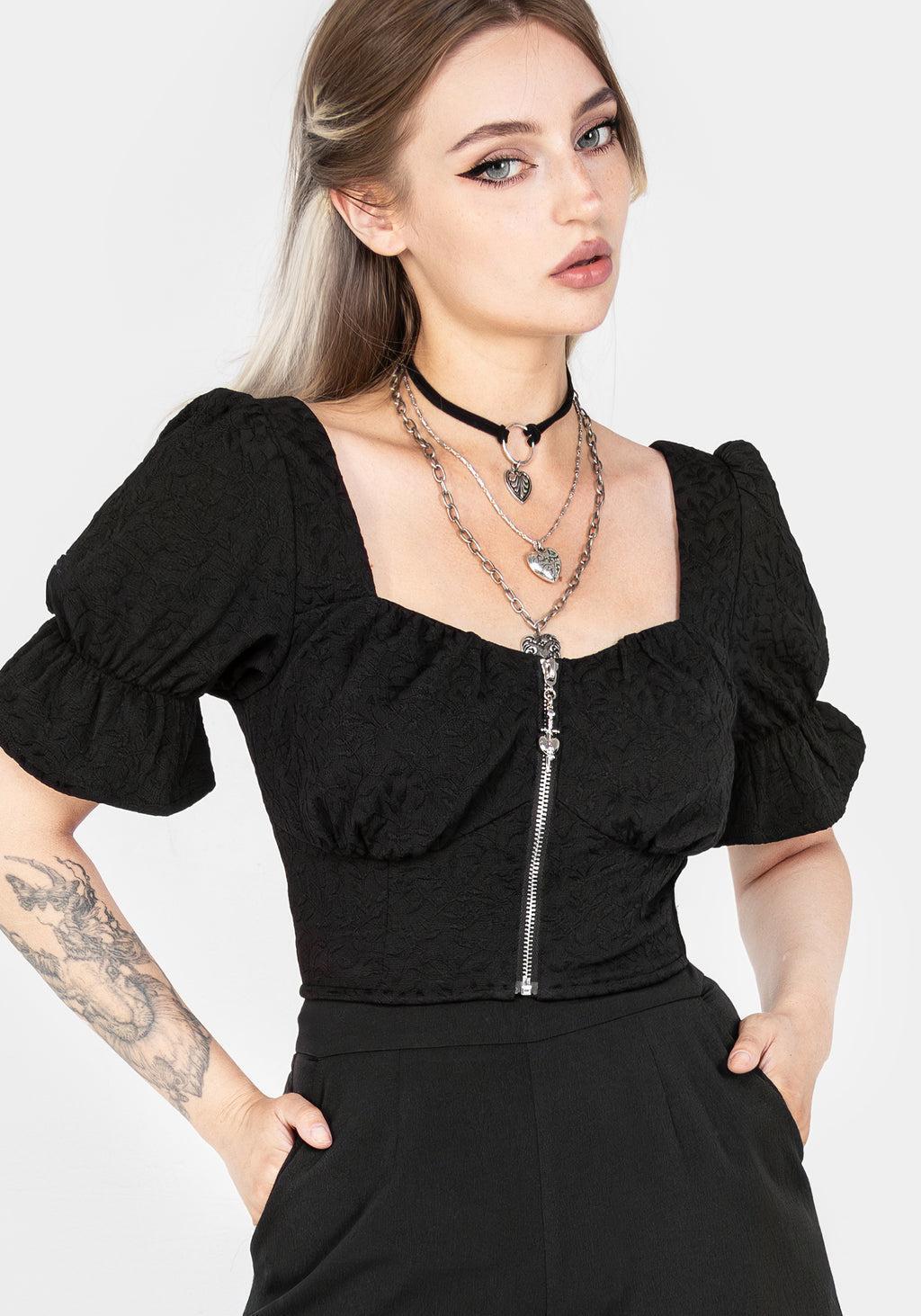 Betrayal Zip Up Crop Top Product Image