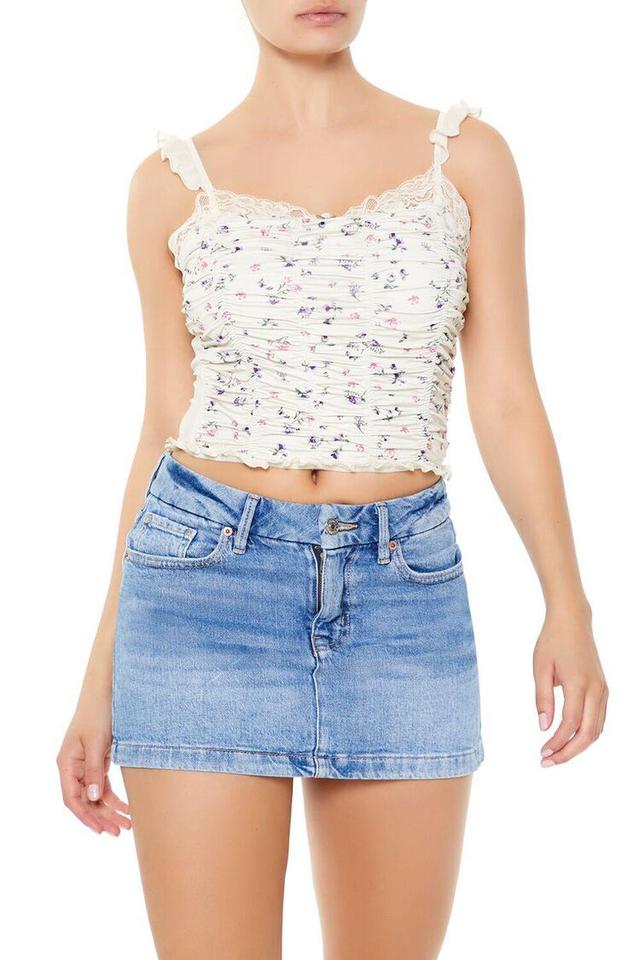 Floral Ruched Cropped Cami | Forever 21 Product Image