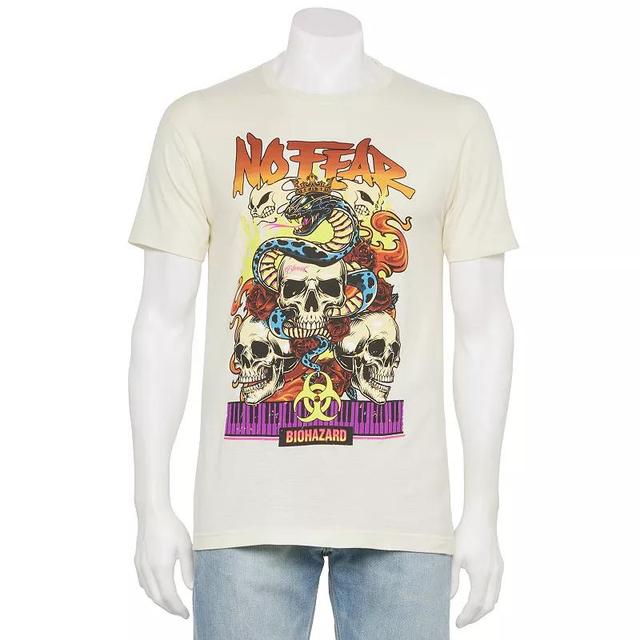 Mens No Fear Skulls, Snakes & Flames Oversized Graphic Tee Product Image