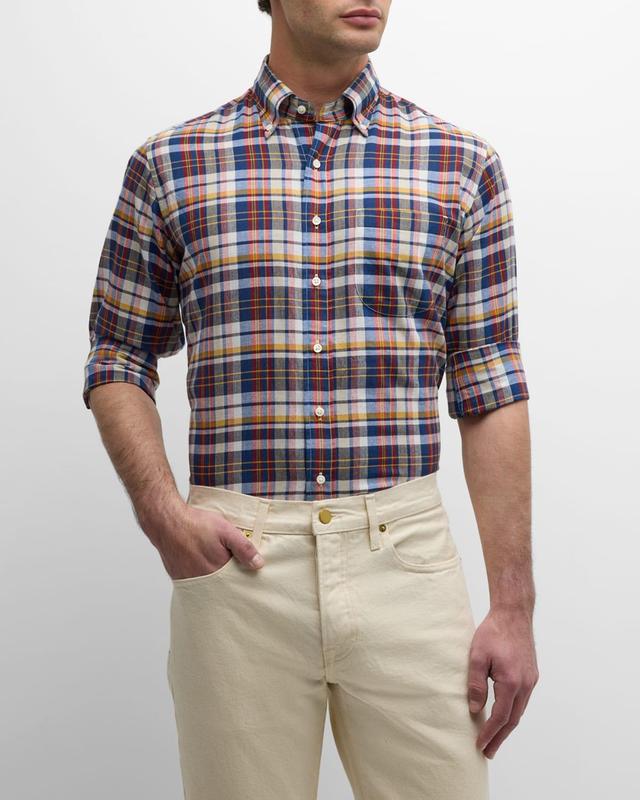 Mens Madras Plaid Sport Shirt Product Image