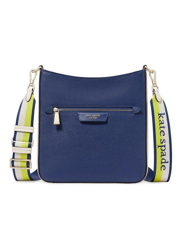 Womens Hudson Colorblocked Leather Messenger Crossbody Bag Product Image