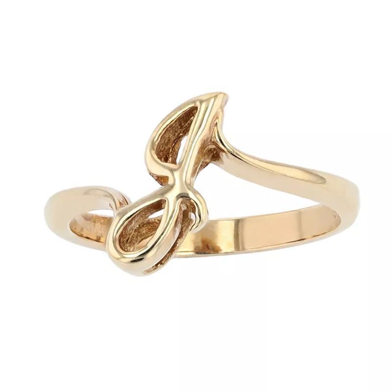 Traditions Jewelry Company 18k Gold Over Silver Script Initial Ring, Womens Product Image