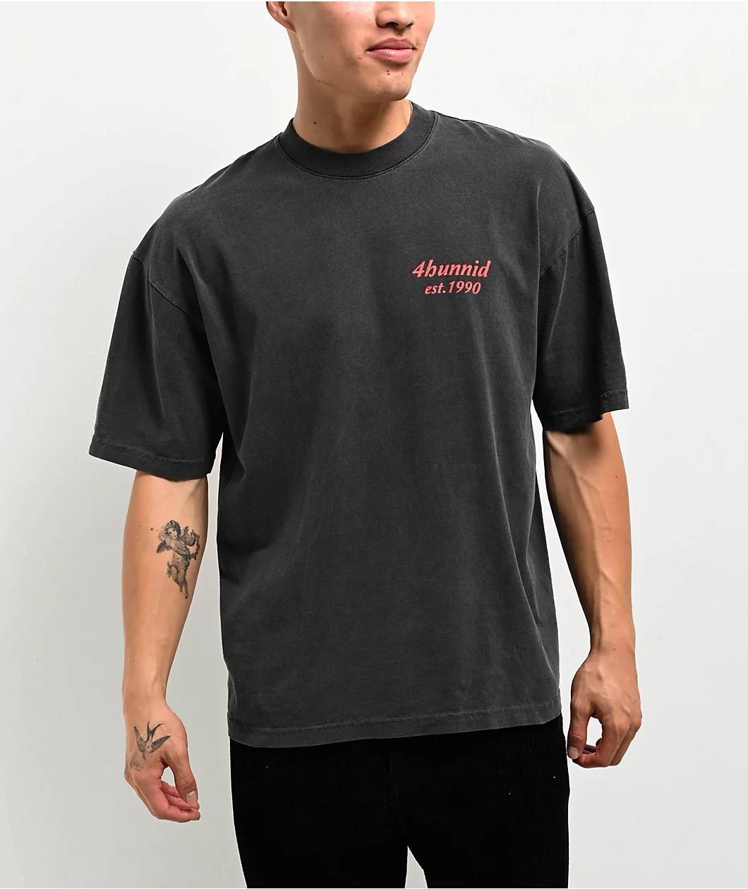 4Hunnid EST 1990 Black Wash T-Shirt Product Image