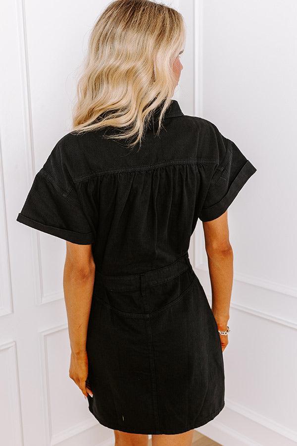 Bring On The Weekend Denim Dress In Black Product Image