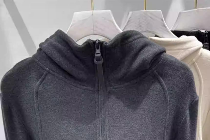 Half Zip Plain Hoodie Product Image