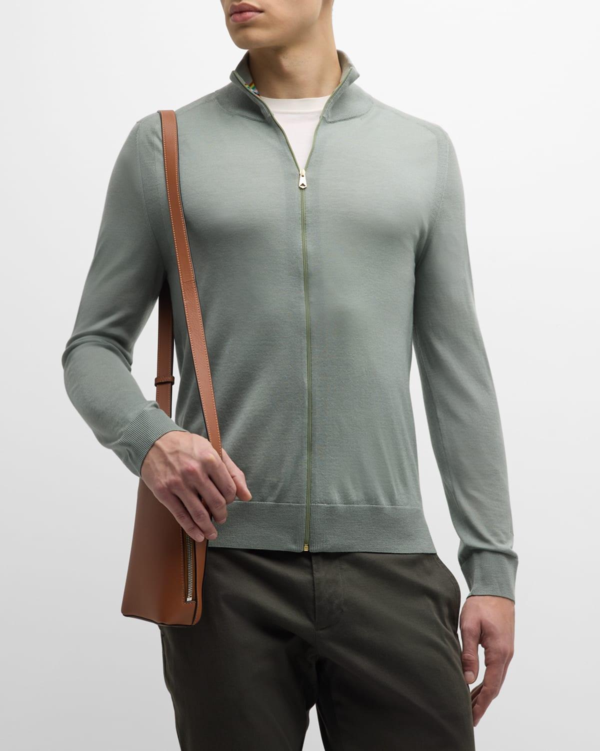 Mens Merino Wool Full-Zip Sweater Product Image