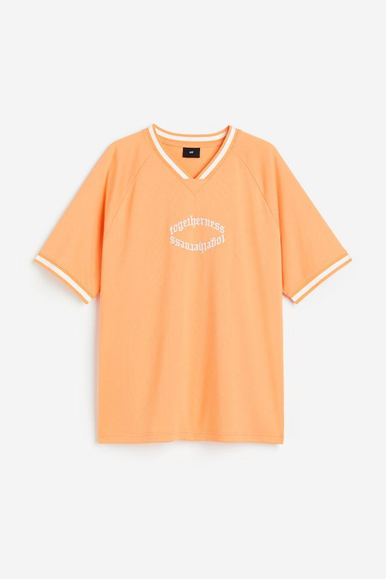 Oversized Fit Printed Mesh T-shirt Product Image