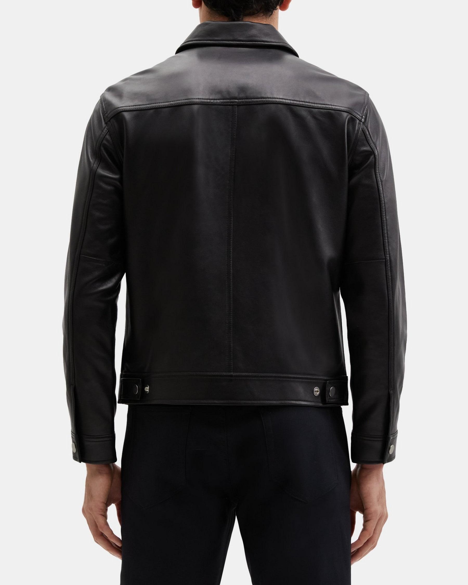 Zip-Up Jacket in Leather Product Image