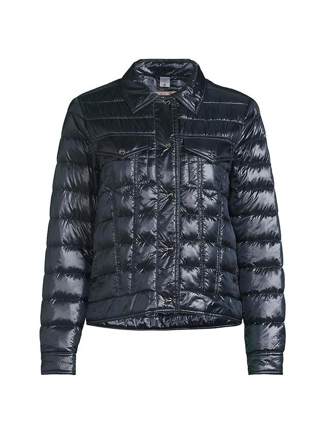 Womens Shiny Nylon Shirt Jacket Product Image