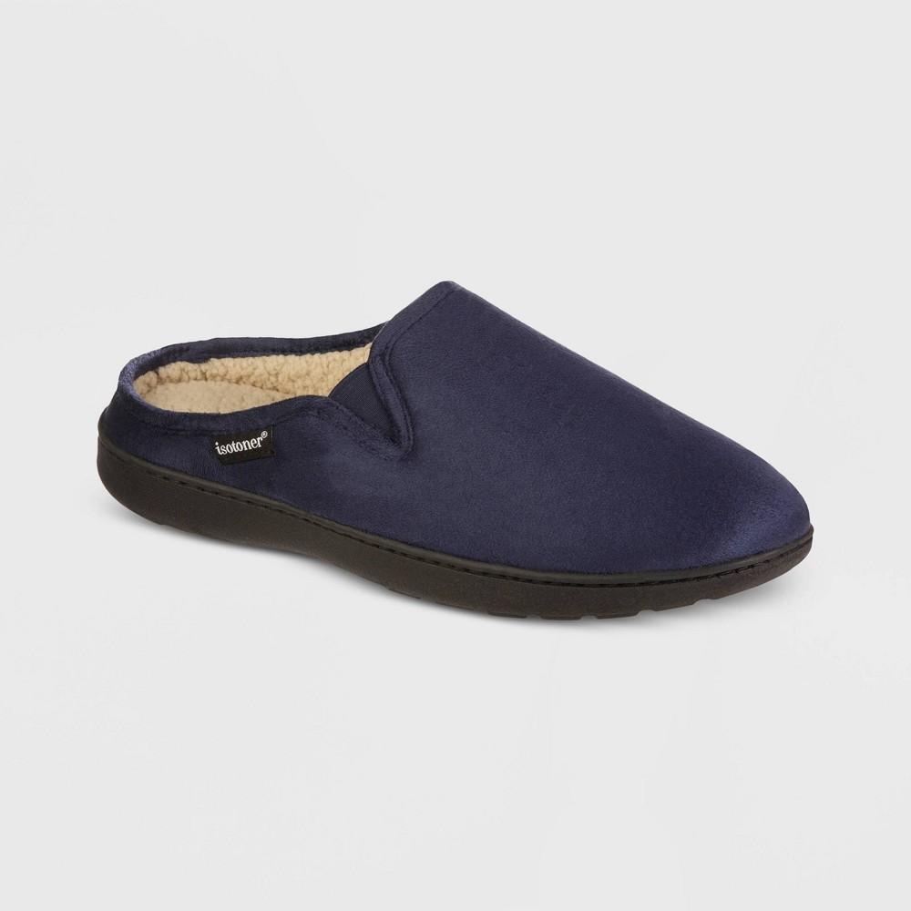 Isotoner Mens Recycled Vincent Hoodback Slippers - Navy Blue L Product Image