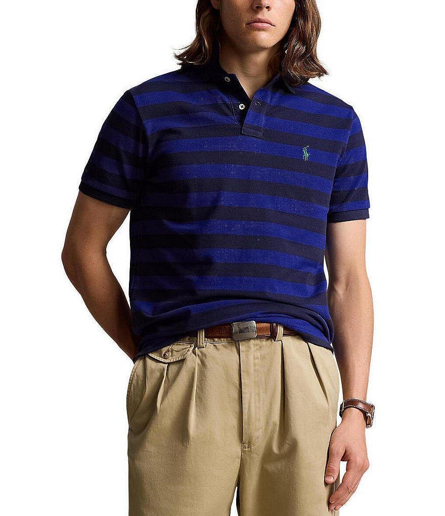 Polo Ralph Lauren Classic Fit Striped Mesh Short Sleeve Polo Shirt Product Image