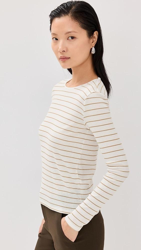 Vince Rib Stripe Crew Neck Tee | Shopbop Product Image