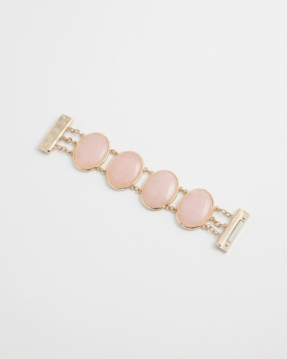 Rose Quartz Gold Tone Bracelet Product Image