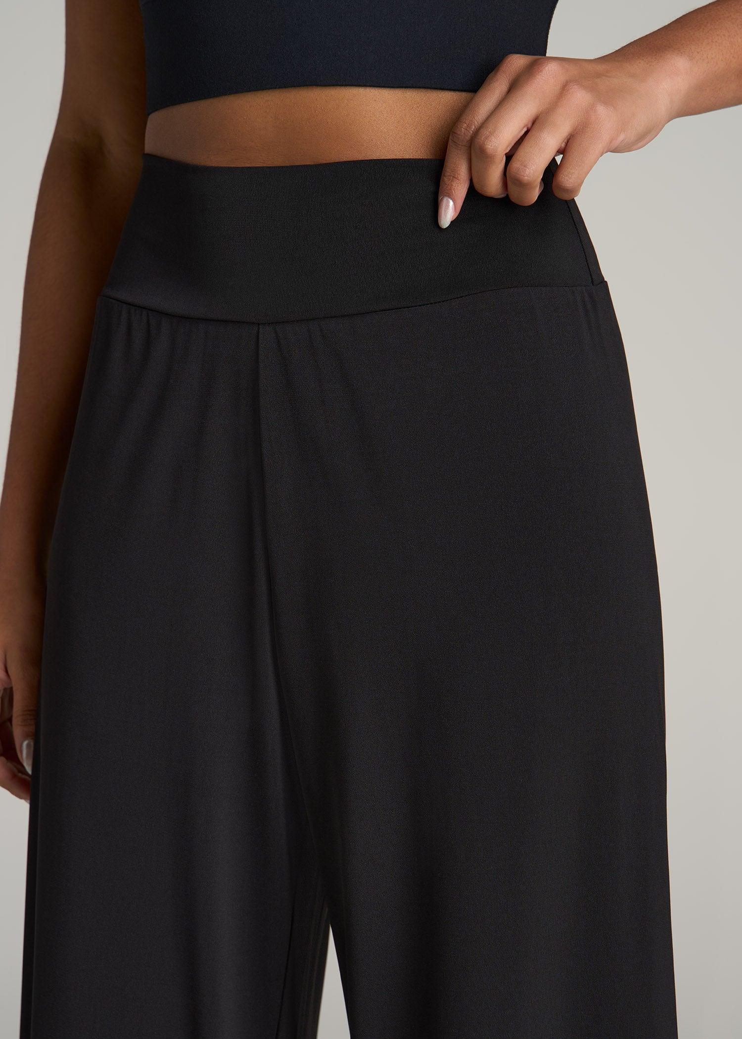 Pull On Breezy Wide Leg Pants for Tall Women in Black Product Image