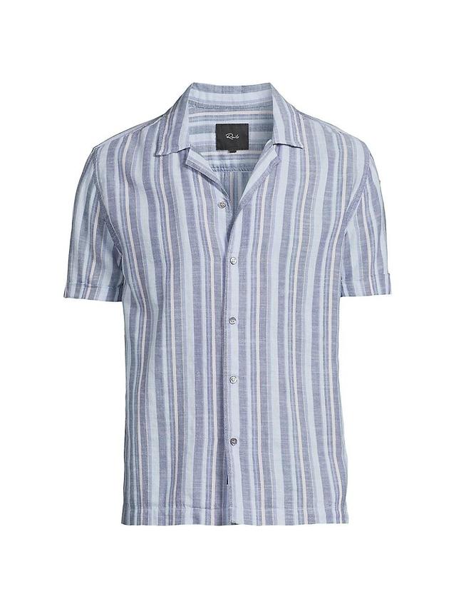 Mens Amalfi Striped Cotton Camp Shirt Product Image