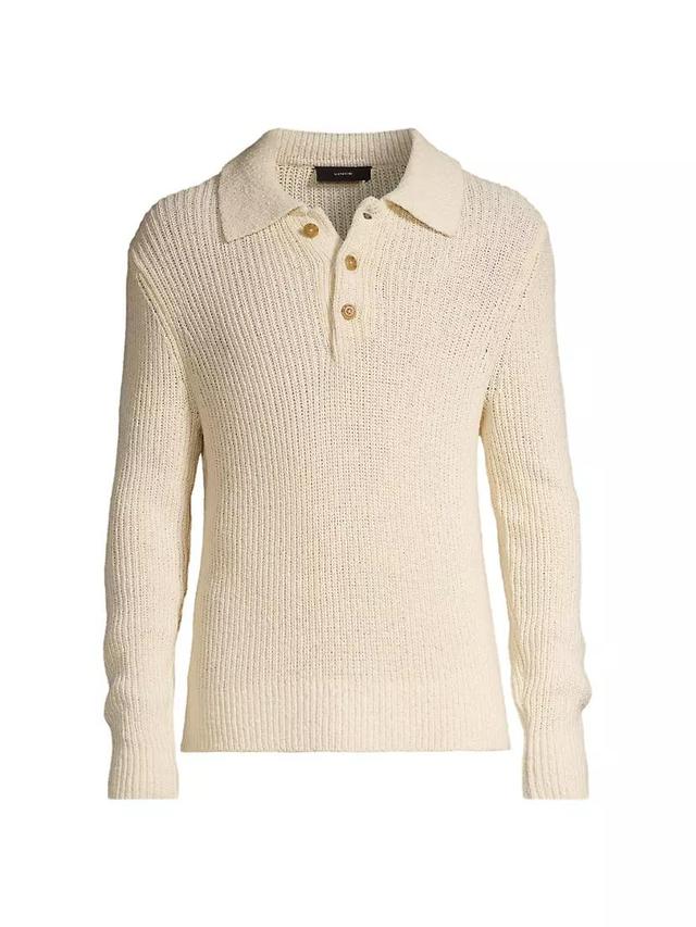 Spring Shaker Ribbed Polo Sweater Product Image