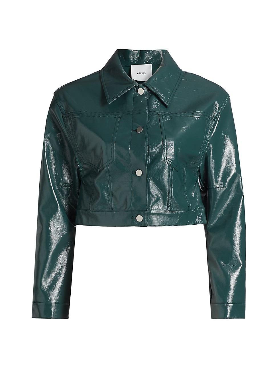 Womens Mercer Faux Leather Crop Jacket Product Image