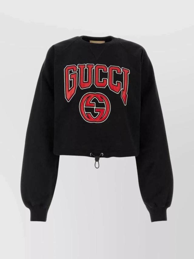 Logo-embroidered Cotton Sweatshirt In Black/mix Product Image