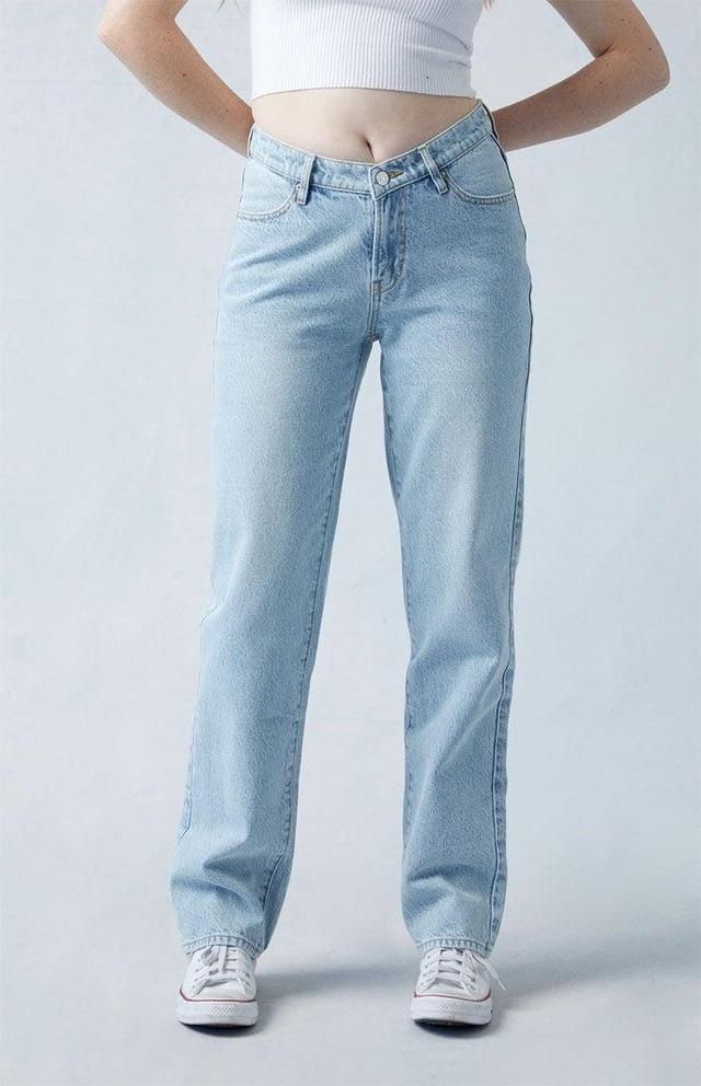 Women's Eco Light Indigo V-Dip Dad Jeans Product Image