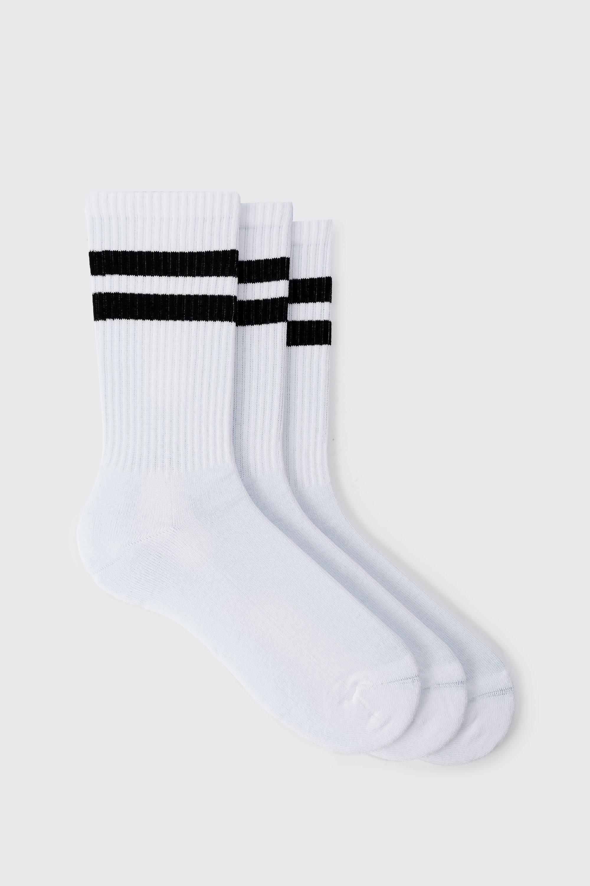 3 Pack Sport Stripe Socks | boohooMAN USA Product Image