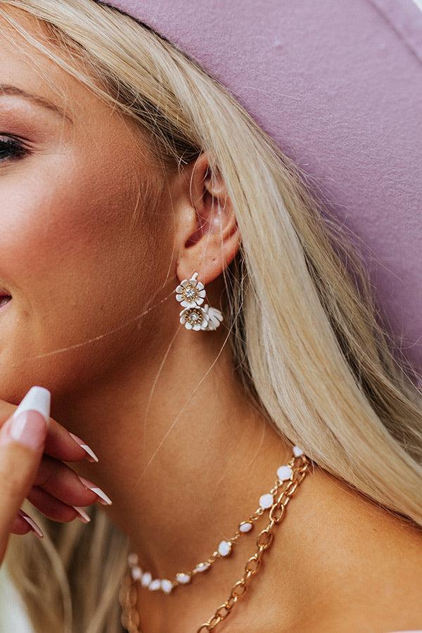 Tinsley Hoop Earrings in White Product Image