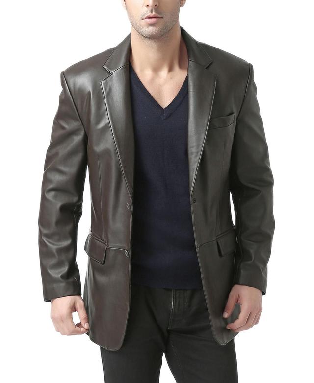 Bgsd Men Classic Two-Button Leather Blazer Product Image