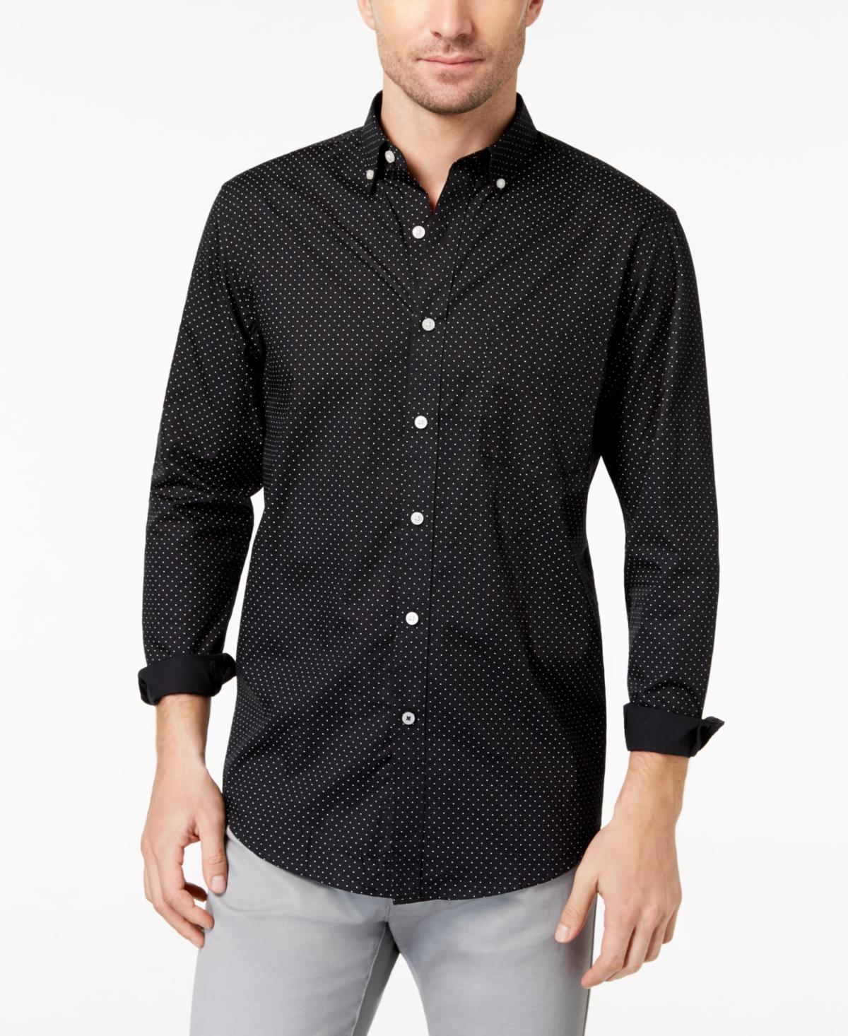 Mens Club Room Micro Dot Print Stretch Cotton Shirt, Created for Macys Product Image