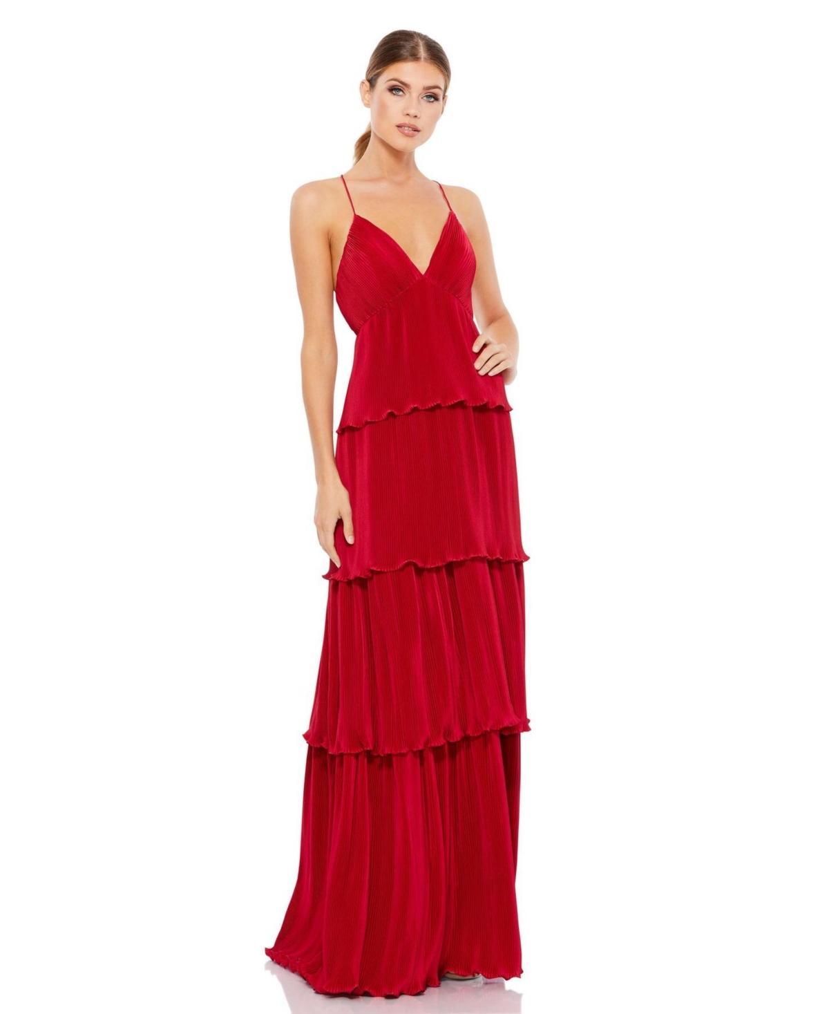 Womens Ieena Spaghetti Strap Ruffle Layered Maxi Dress Product Image