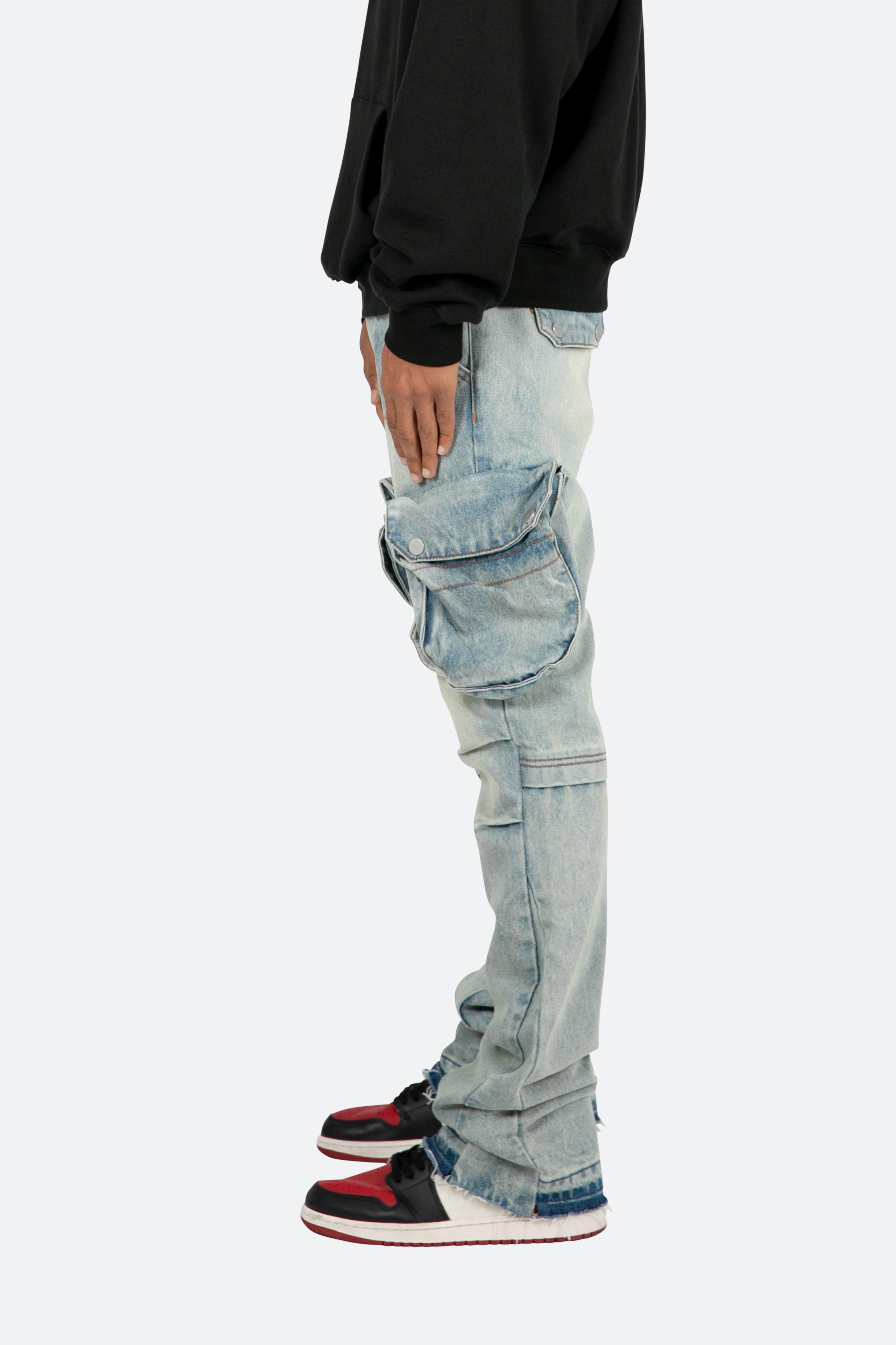 B480 Cargo Flare Denim - Vintage Blue Product Image