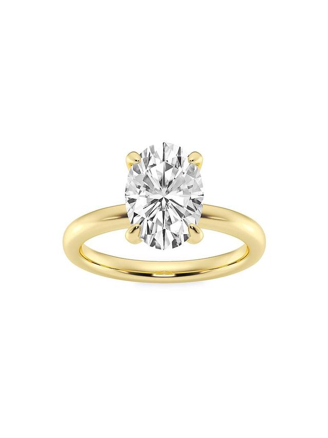 Womens 14K Yellow Gold & Oval Lab-Grown Diamond Solitaire Ring/0.50-5.00 TCW Product Image